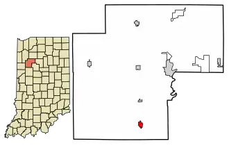 Location of Brookston in White County, Indiana.