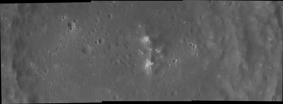 Part of Whitman crater, showing the central peak complex and possible hollows