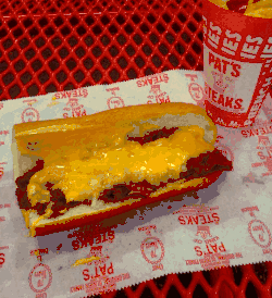 A Philly cheesesteak from Pat's King of Steaks in Philadelphia