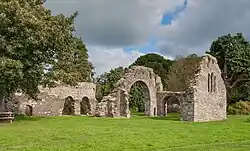 Friary buildings seen from the southwest.