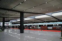The widened platform of Huangpu Road Station, Line 1