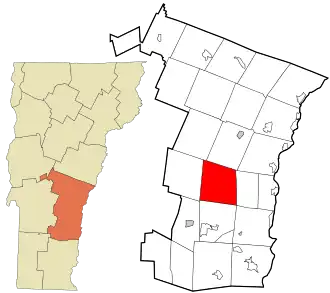 Location in Windsor County and the state of Vermont.