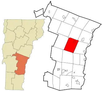 Location in Windsor County and the state of Vermont.