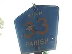 Marker for Winn Parish Road 33, off of LA&nbsp;1230