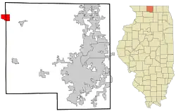 Location in Winnebago County and the state of Illinois.