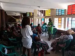 An image of a volunteer group having interaction and planing on development