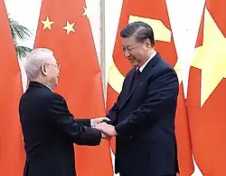 Trọng with CCP general secretary Xi Jinping in October 2022