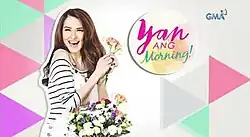 An image of Marian Rivera, with a basket of flowers on her arm and a flower on her hands. The show title is displayed on the upper right side of the image. The logo of GMA Network is displayed on the upper right side of the image.