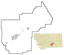 Location of Worden, Montana