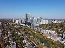 Aerial view of Yonge and Eglinton in 2024