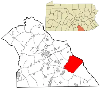 Location in York County and the state of Pennsylvania.