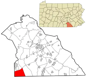 Location in York County and the state of Pennsylvania.