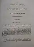 Title page to volume I of A Course of Lectures on Natural Philosophy and the Mechanical Arts (1807)