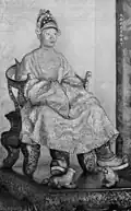 Young emperor Thanh Thai on throne in Thái Hòa Điện (太和殿).