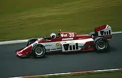 The Zakspeed 841 being driven by Jonathan Palmer at the 1985 German Grand Prix.