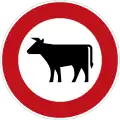 Sign 257-53 Cattle traffic prohibited