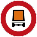 261: No Motor vehicles subject to Identification of Dangerous Goods