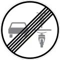 Sign 281.1 End of no overtaking of cycles and mopeds