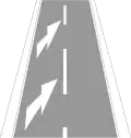 Sign 297.1-21 Advance notice arrow to indicate a lane end
