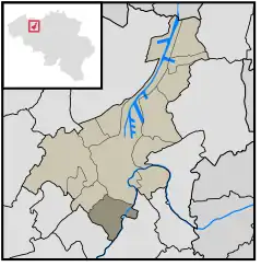 Location of Zwijnaarde in Ghent