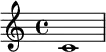 { \clef treble c'1 }