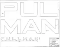 Lettering blueprint for Pullman sleeping car
